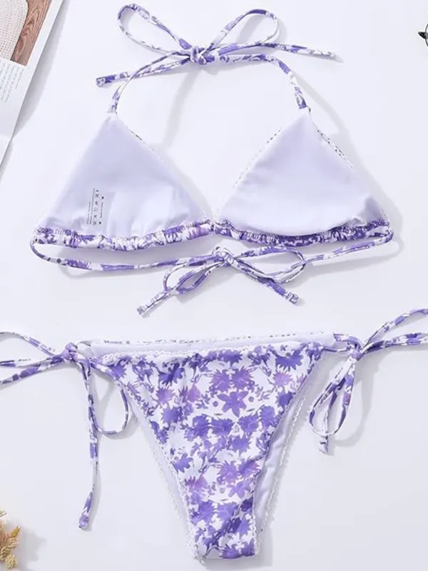 Split Floral High End Bikini Swim Set
