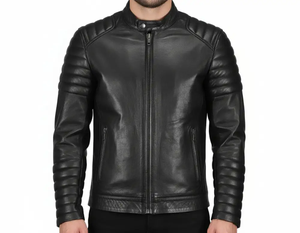 Moto Inspired Leather Biker Motorcycle Jacket