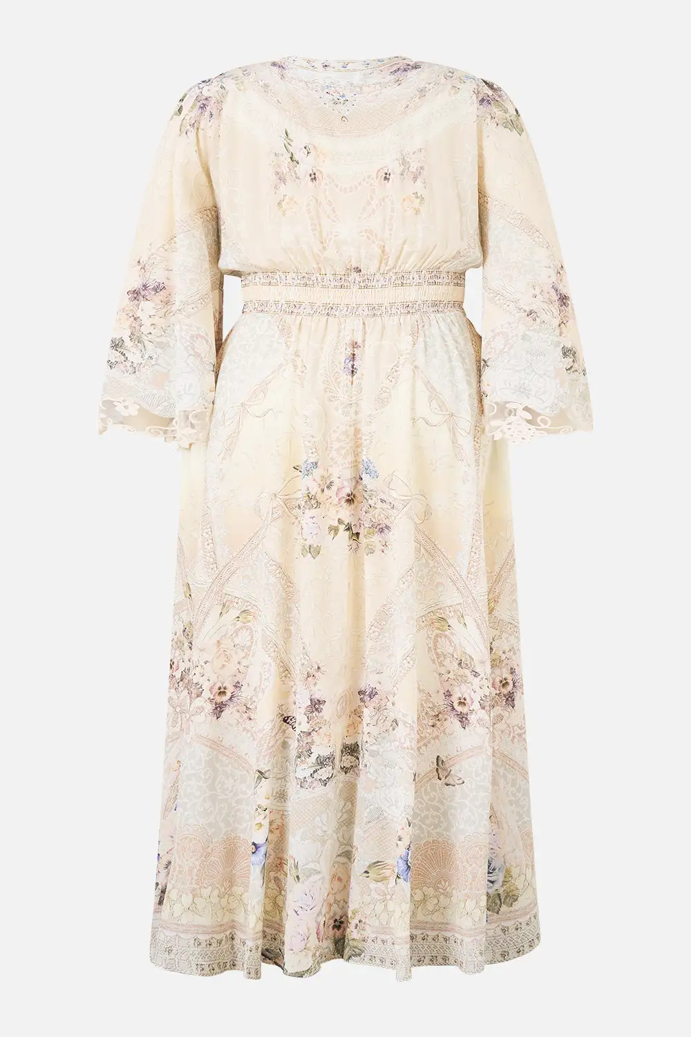 Wide Sleeve Dress with Shirring Detail