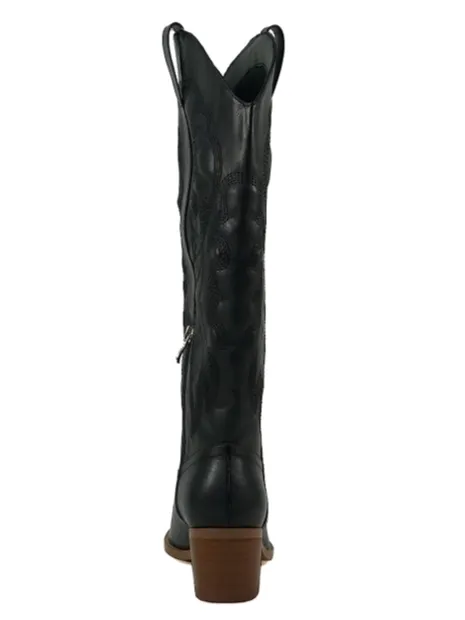 Faux-Leather Faux-Suede Suede Knee-High Boots