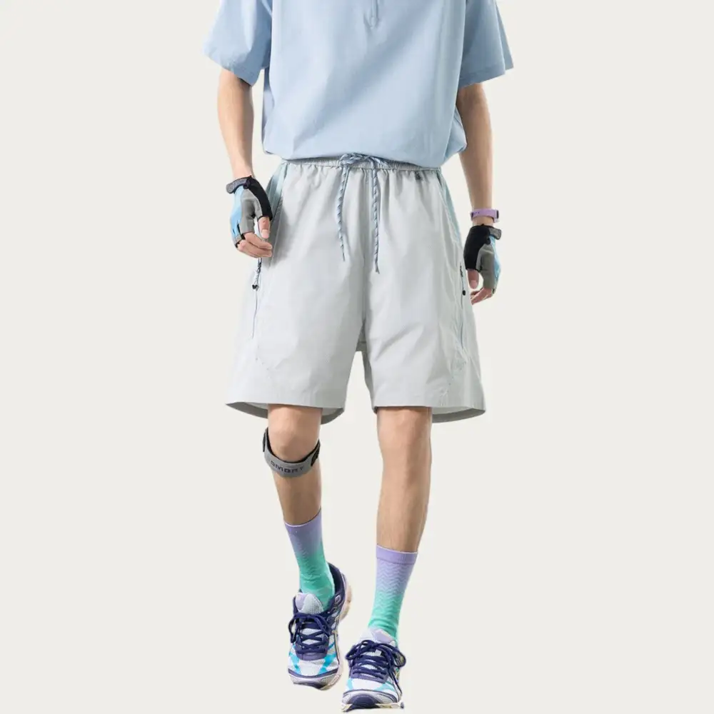 Drawstring Pocketed Lightweight Colorblock Men's Athletic Shorts