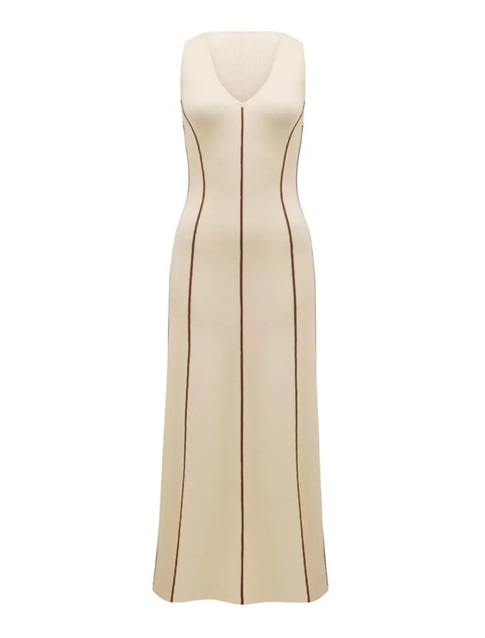 Contrast Detail Midi Dress