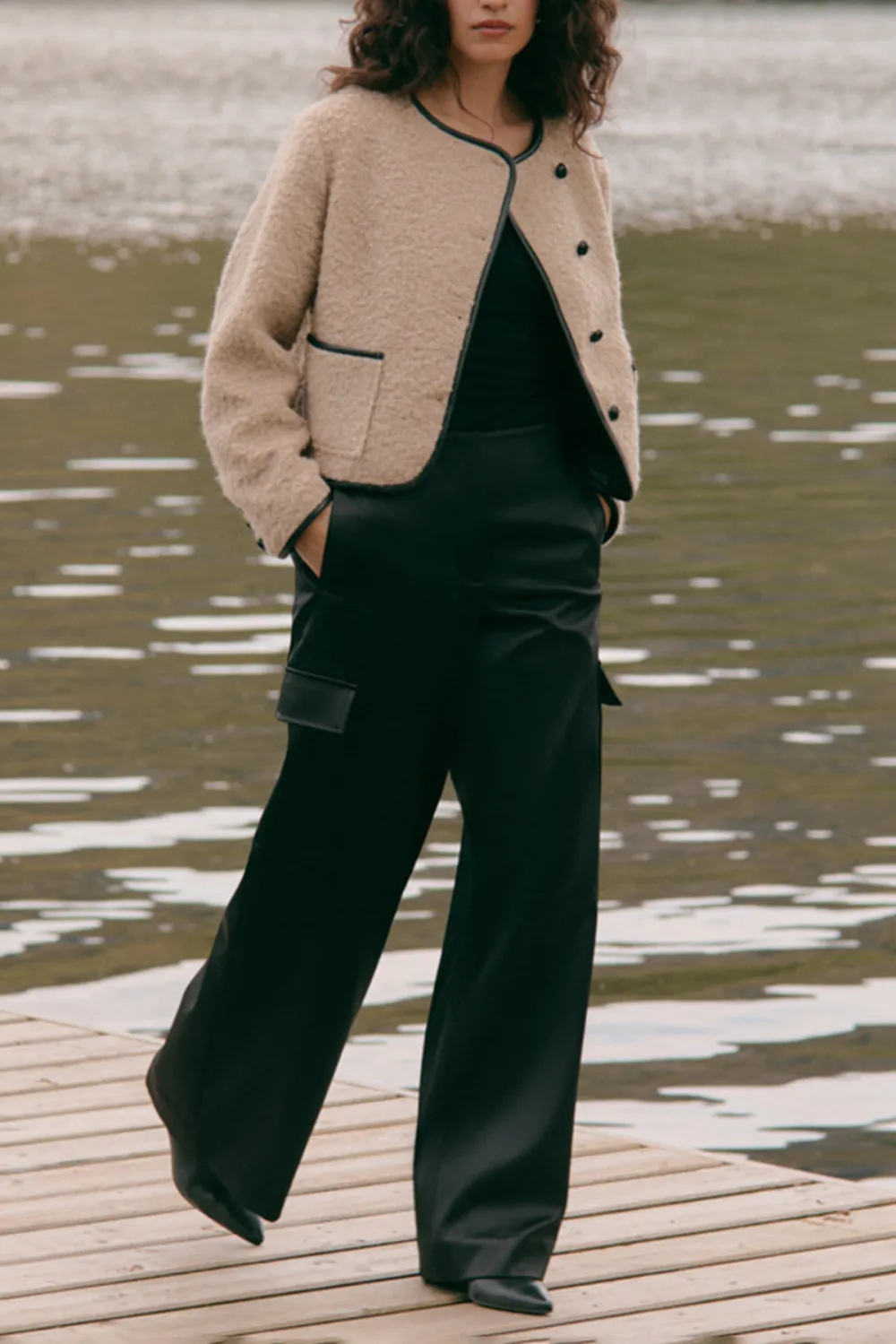 Cargo Pocket Wide Leg Trousers