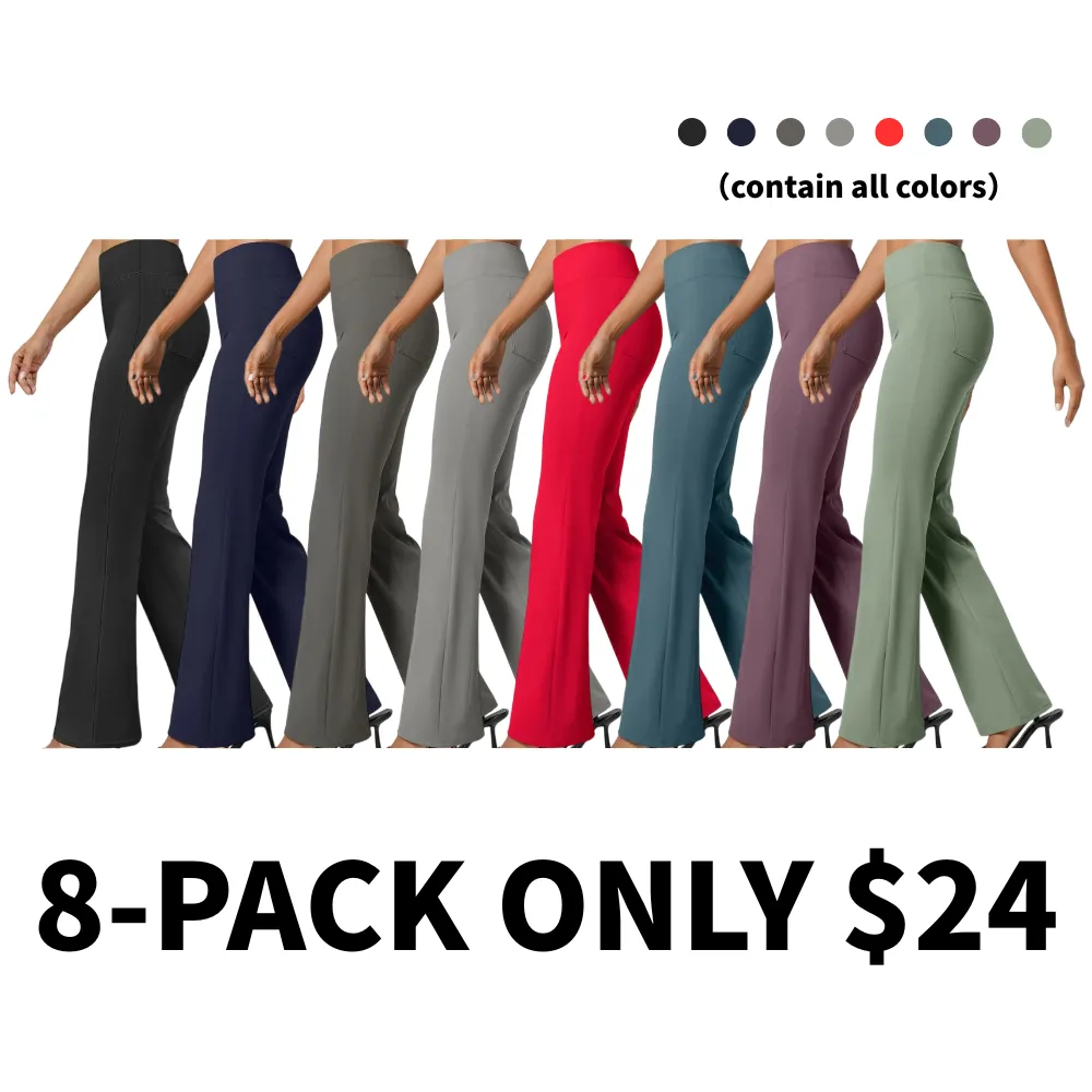 Flex High Waisted Back Side Pocket Slight Flare Work Pants