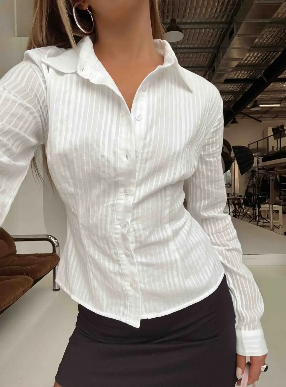 Soft Touch Button Up Collared Shirt