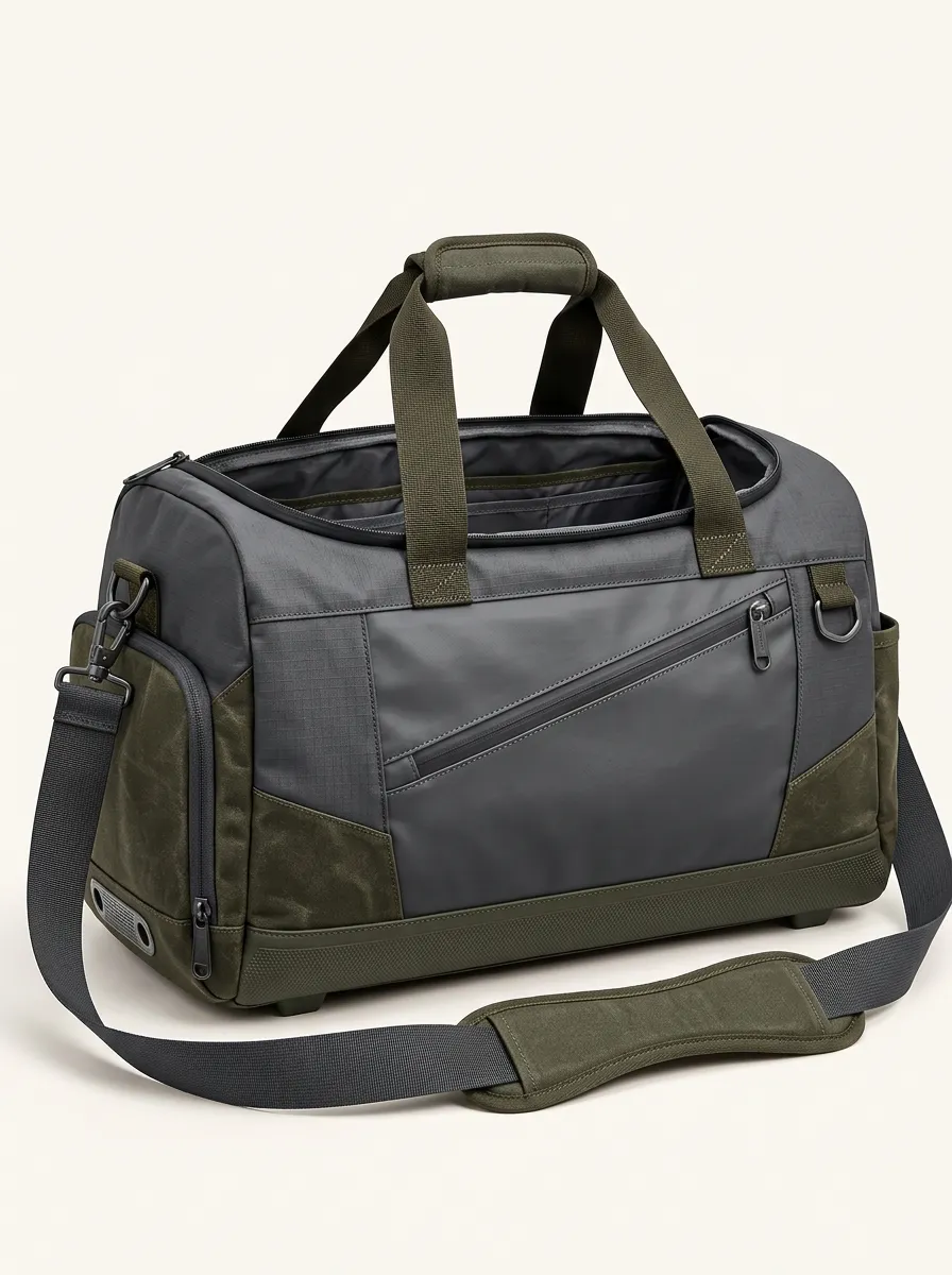 Men's Casual Olive Green Multiple Pockets Outdoor Duffel Bag