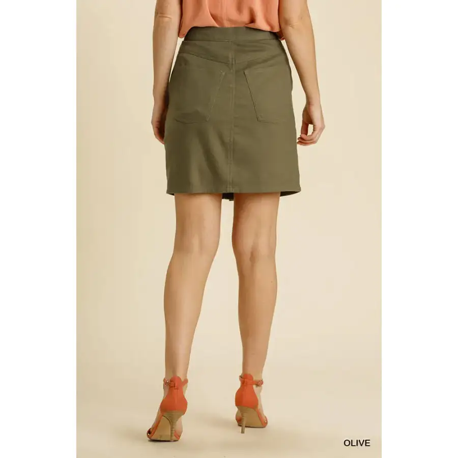 Button Down Skirt with Pockets