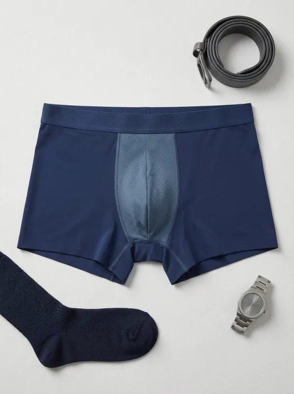 Men's Athletic Performance Mesh-Panel Printed Boxer Briefs
