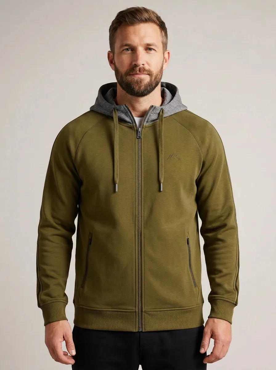 Classic Mountain Graphic Zip-Up Modern Look Men's Sport Jacket