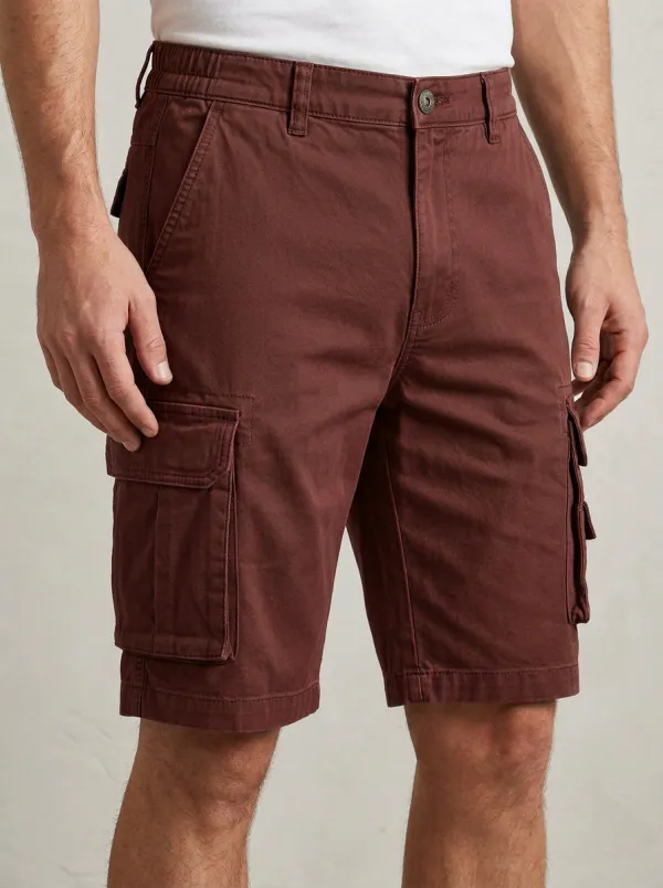 Men's Olive Green Multi-Pocket Cargo Shorts