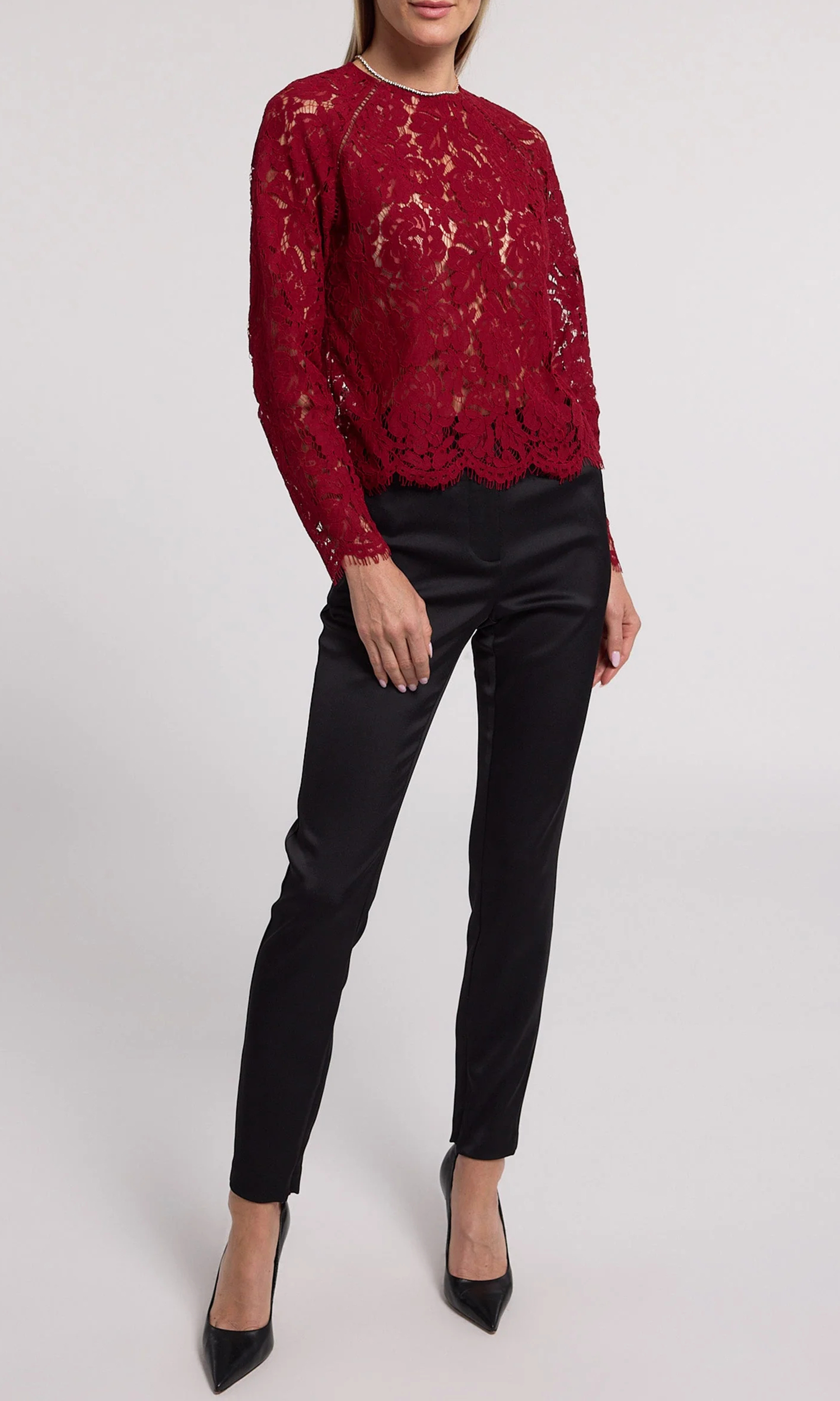 Black Satin Skinny Trousers