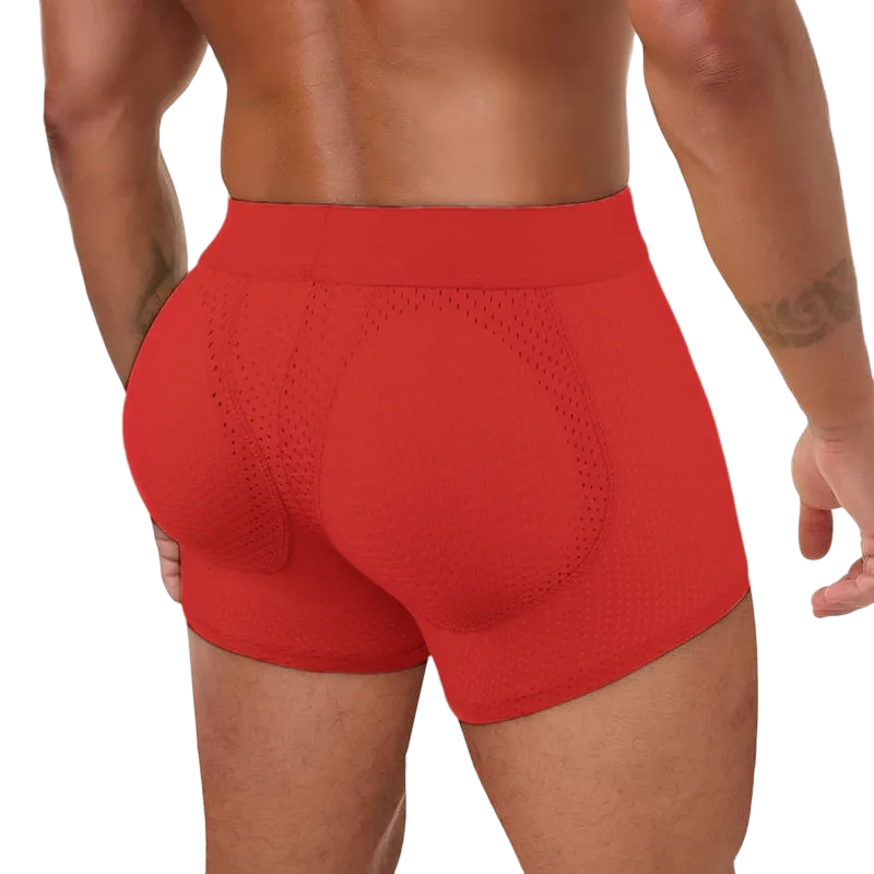 Men’s Padded Shaping Boxer Briefs – Lightweight, Breathable, Removable Lift Pads