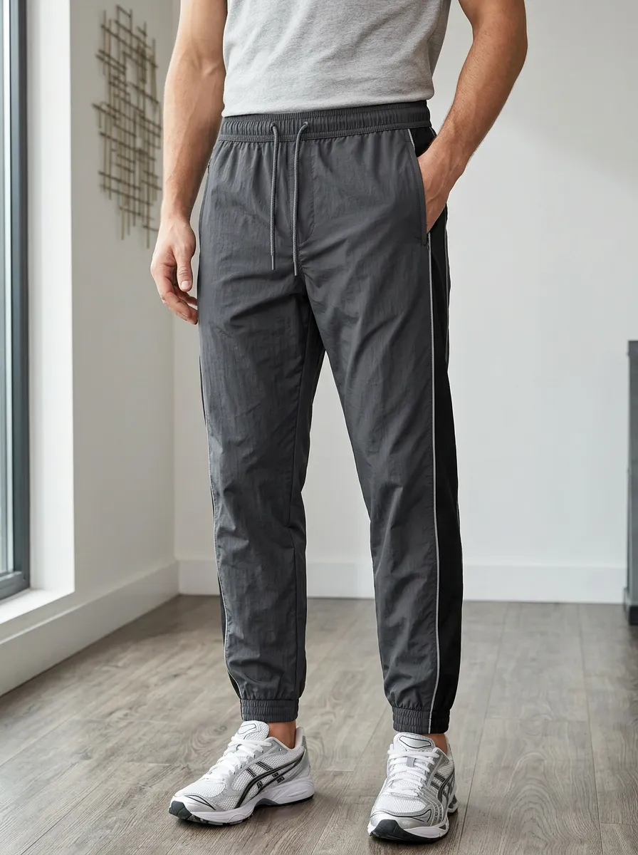 Men's Athletic Casual Side Stripe Drawstring Jogger Pants