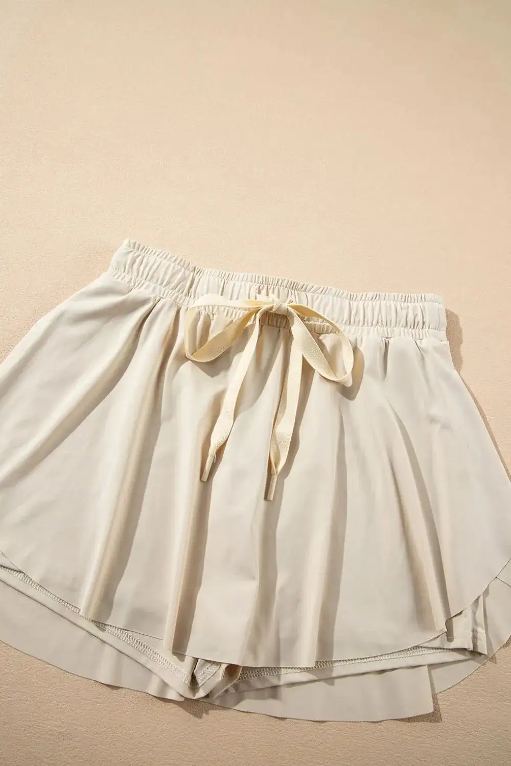 Drawstring High Waist Lined Active Skorts Skirt