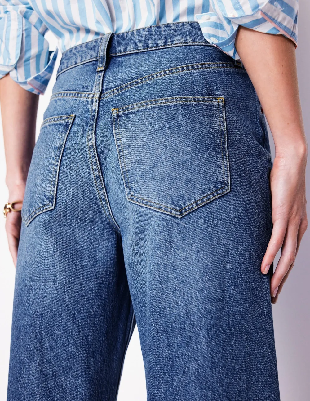 Medium Blue Wide - Leg Jeans