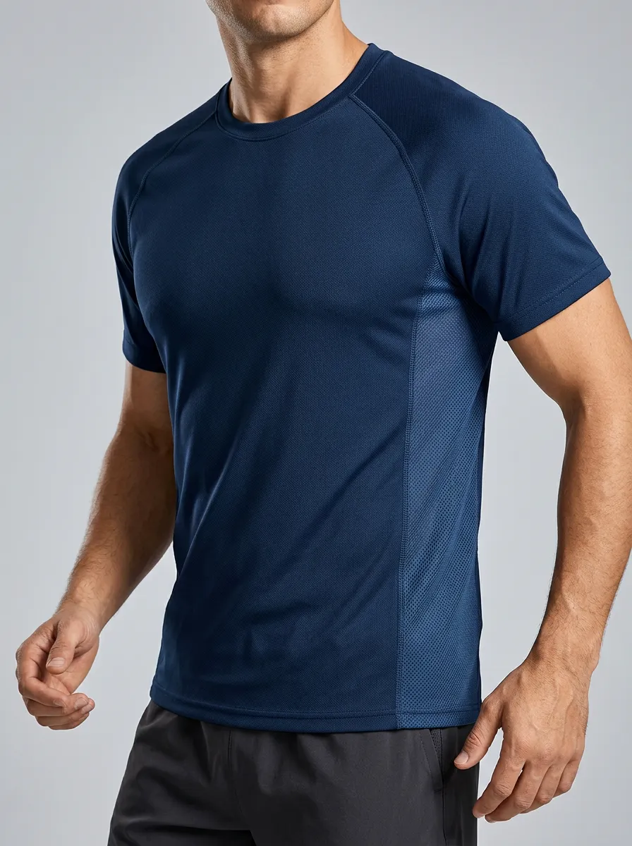 Men's Mesh-Panel Breathable T-Shirt