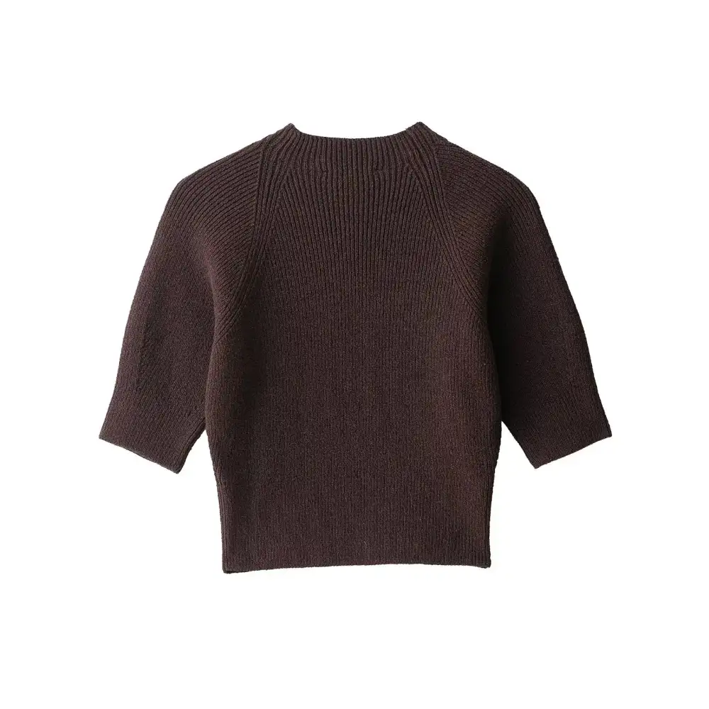 Flowy Knit Short Sleeve Sweater Blouse