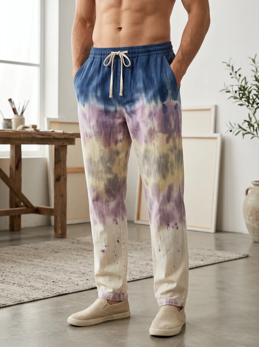 Men's Tie-Dye Drawstring Lounge Pants