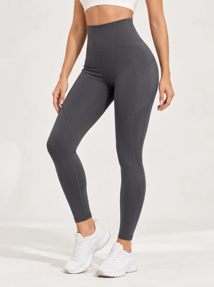 High Rise Pocket Detail Textured Contour Leggings