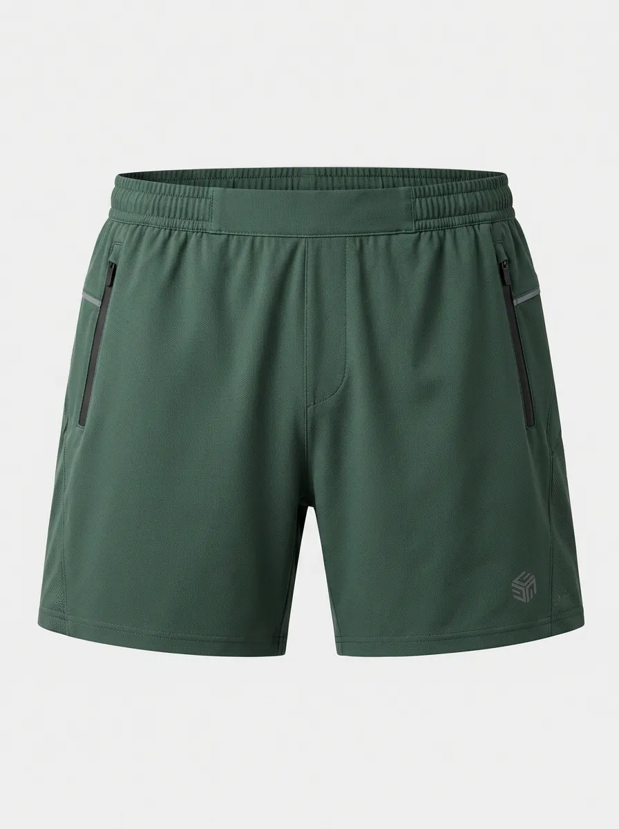Men's Breathable Athletic Zipper Pocket Training Shorts