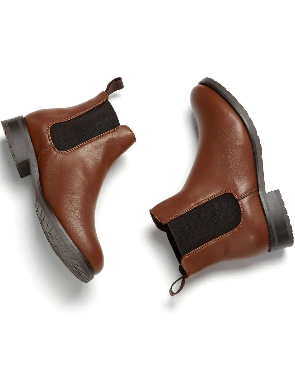 Women's Streamlined Casual Water Resistant Vegan Leather Chelsea Boots