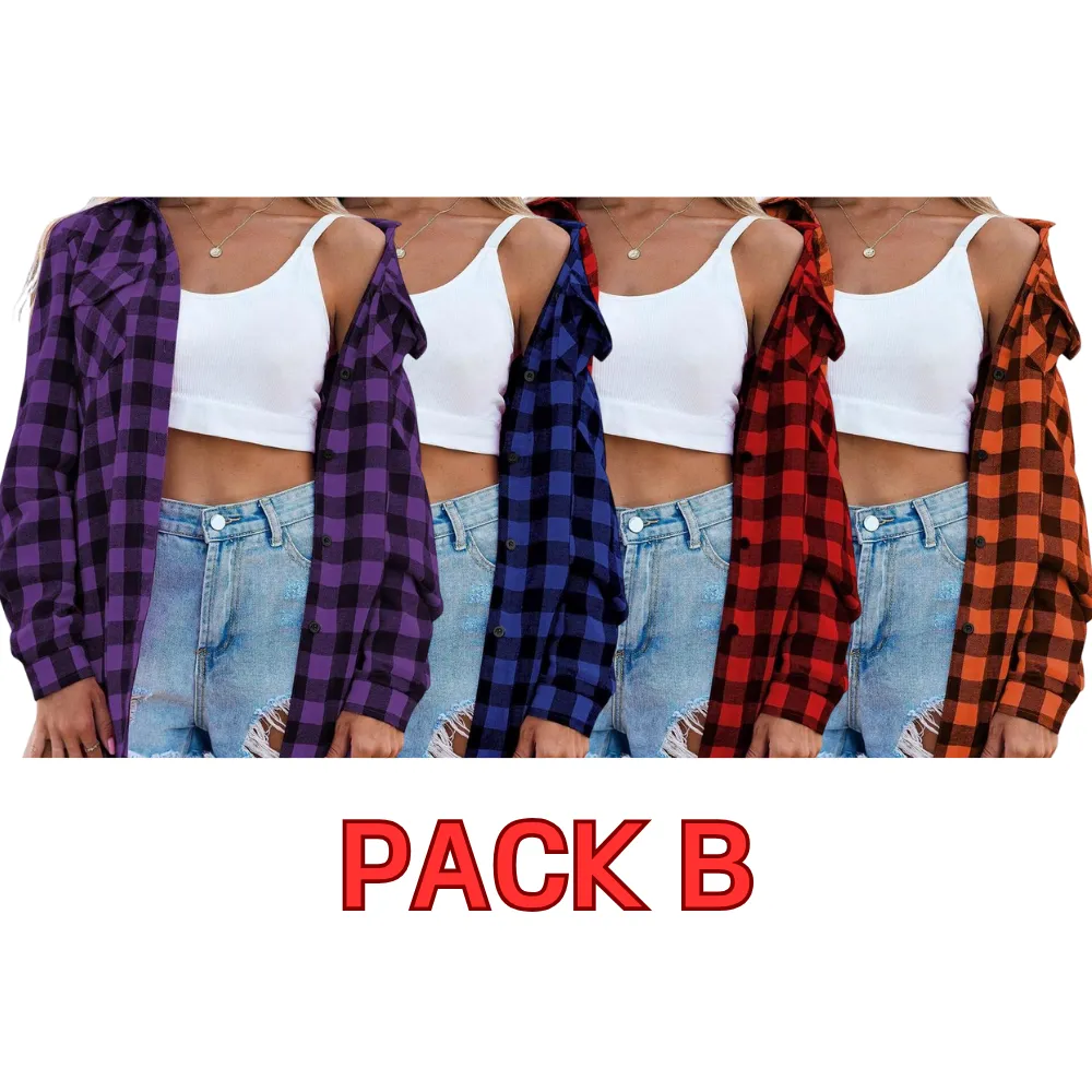 Women‘s Plaid Flannel Shirt