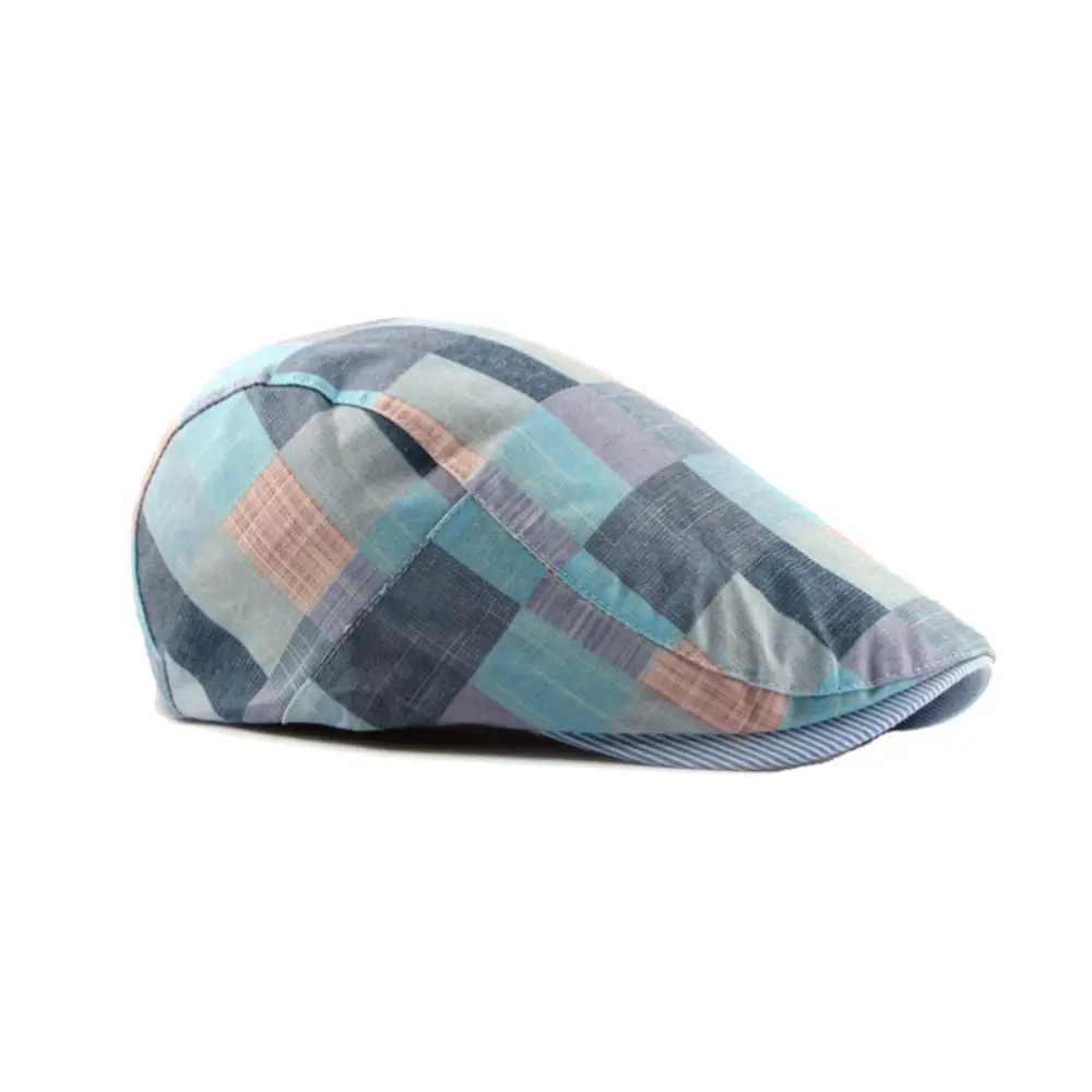 Cotton Plaid Newsboy Cap