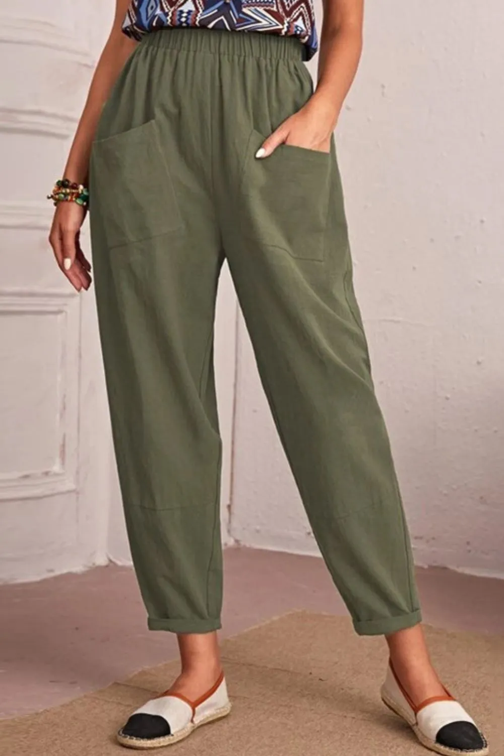Polished High Waist Pocket Detail Pants