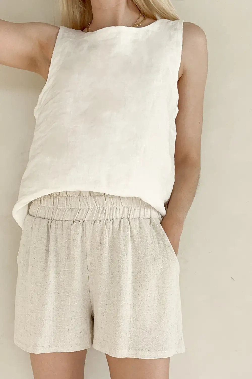 Soft Linen Blend Shorts
