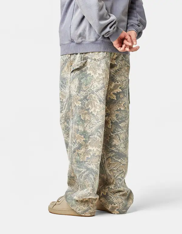 Everyday Camo Pattern Baggy Carpenter Denim Jeans