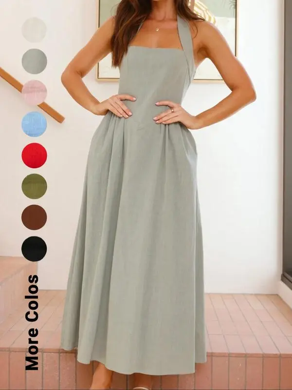 4PACK-Solid Color Sleeveless Dress