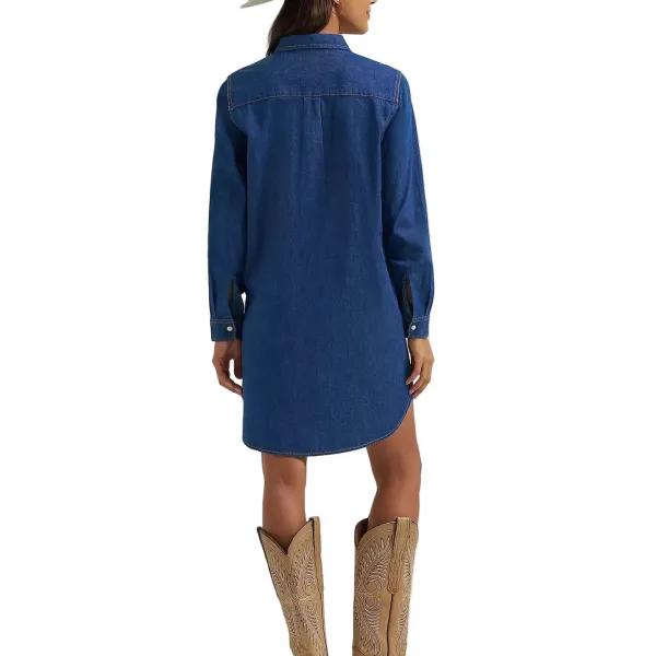 Denim Long Sleeve Snap Front Mini Dress