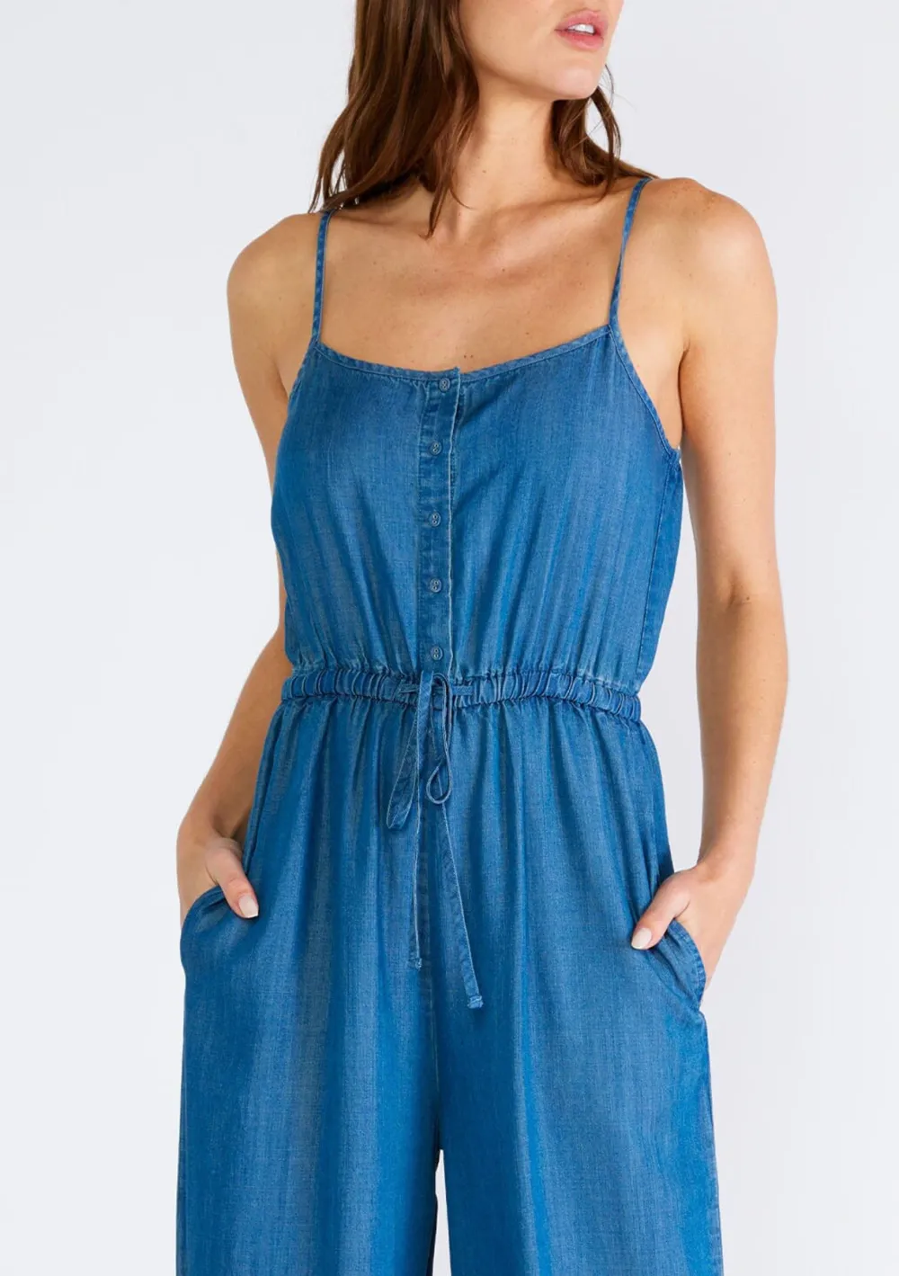 Drawstring Spaghetti Strap Jumpsuit