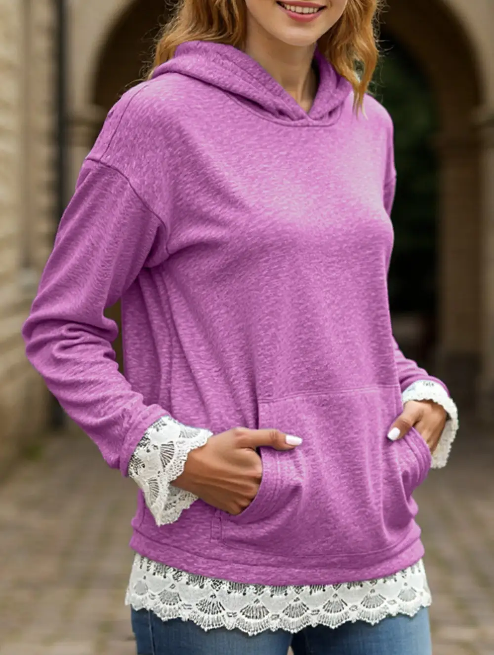 Hooded Long-Sleeved Pullover Sweatshirt