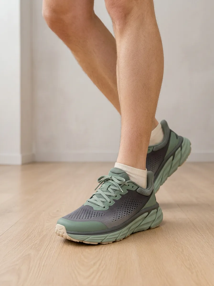Men's Sage Green Grey Mesh Breathable Running Shoes