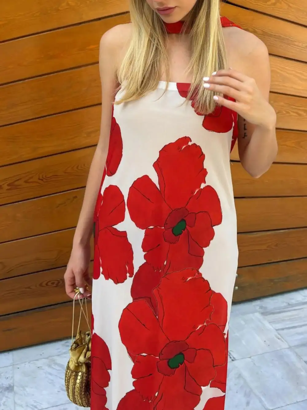 Smooth Finish Printed Maxi Dress