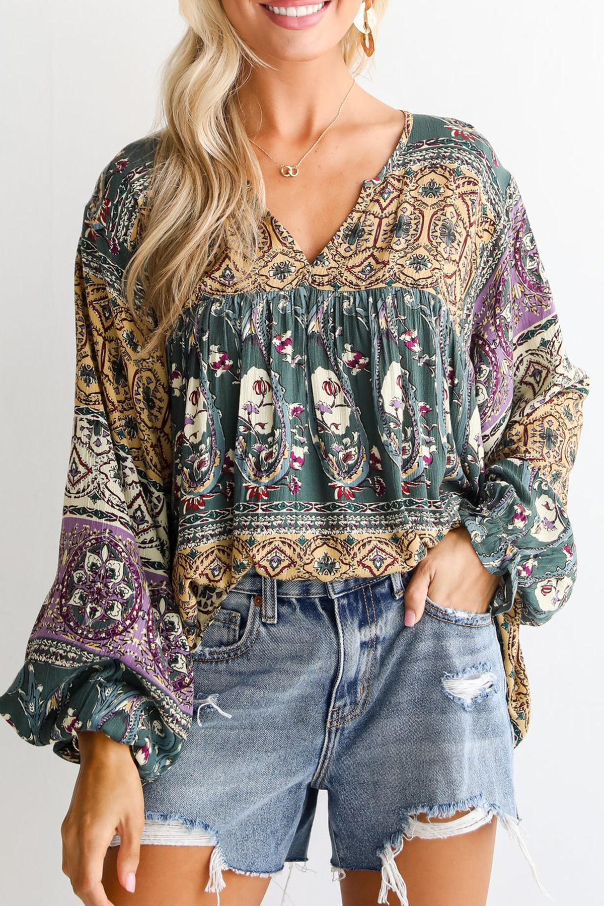 Playful Charisma Teal Blouse