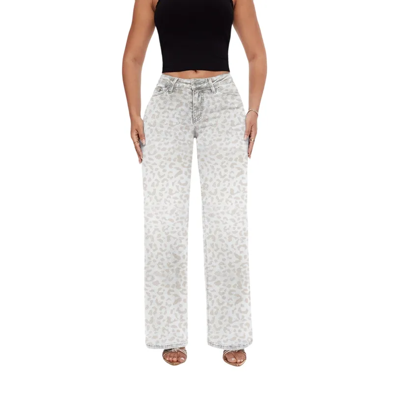 🔥Hot Sale🎁🎉Wide Leg Jeans for Women Stretchy Mid Low Rise Butts Lifting Baggy Jeans Trendy Loose Fit Cute Mom Jeans