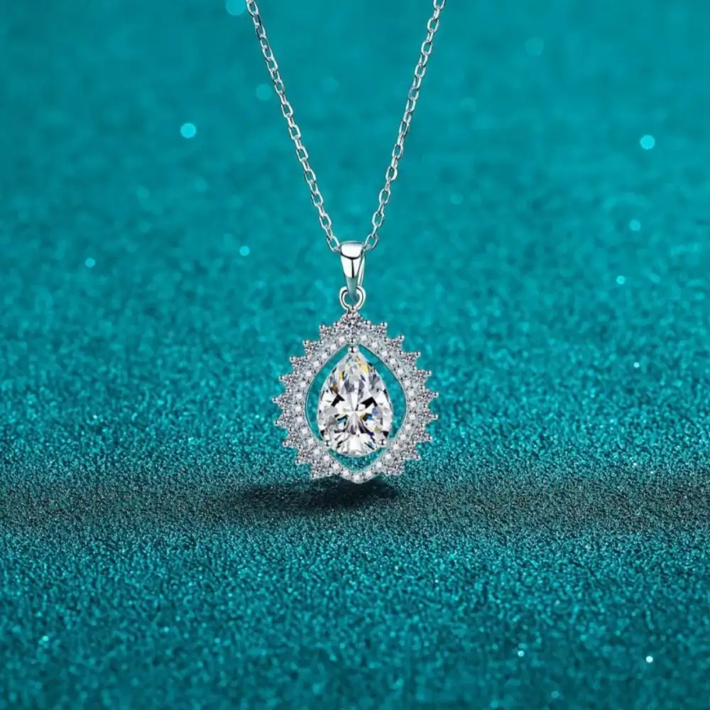Streamlined Sterling Silver Teardrop Necklace