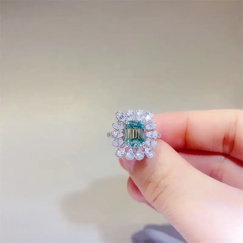 Sterling Silver Moissanite Zircon Ring