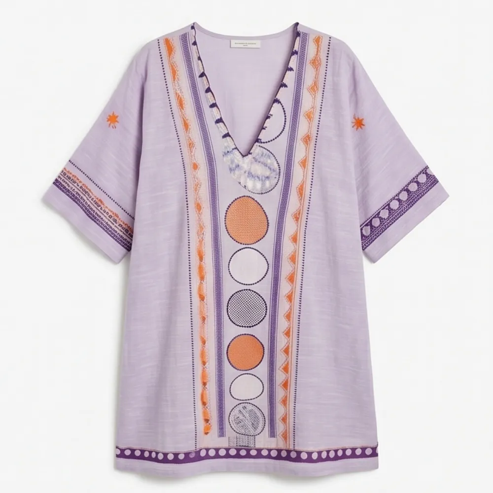 Linen Blend Sienna Embroidered Mini Dress