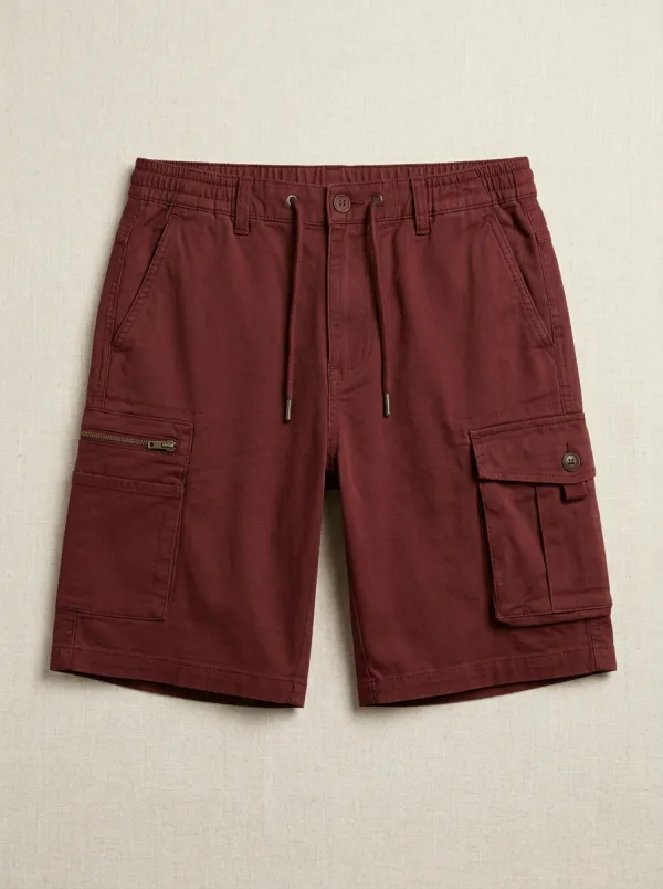 Men's Casual Outdoor Khaki Multi-Pocket Cargo Shorts