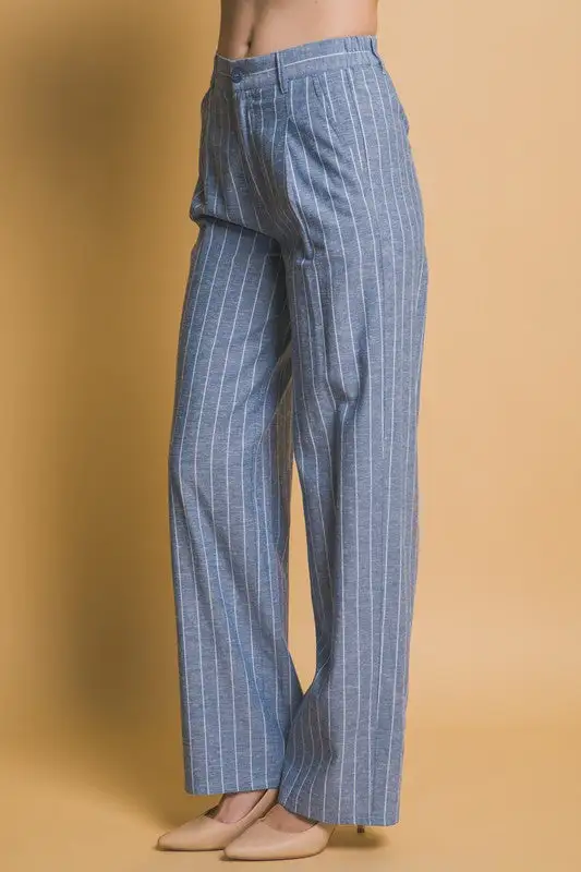 Straight Leg Striped Pants