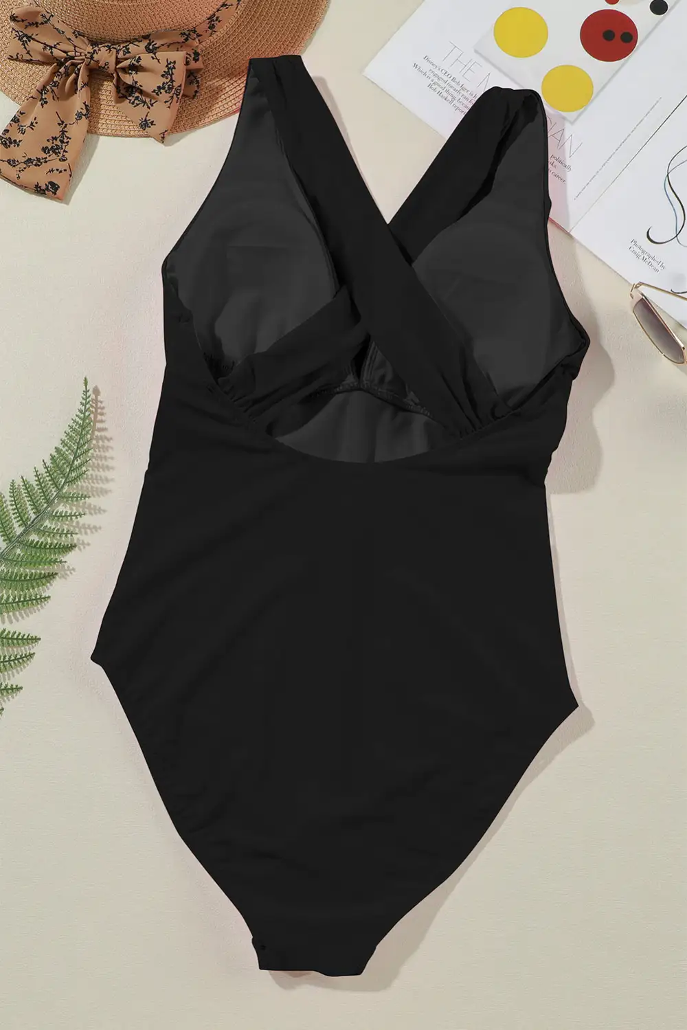 Crisscross Wide Strap One Piece Swimsuit Accessory