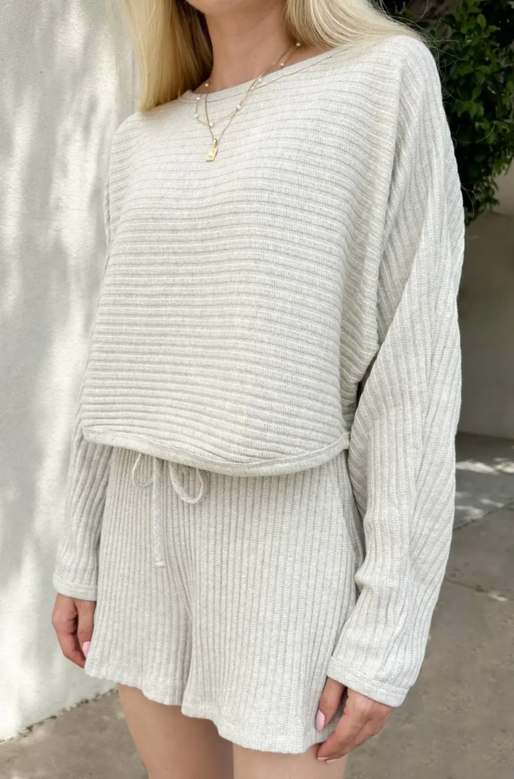 Structured Ribbed Knit Pullover