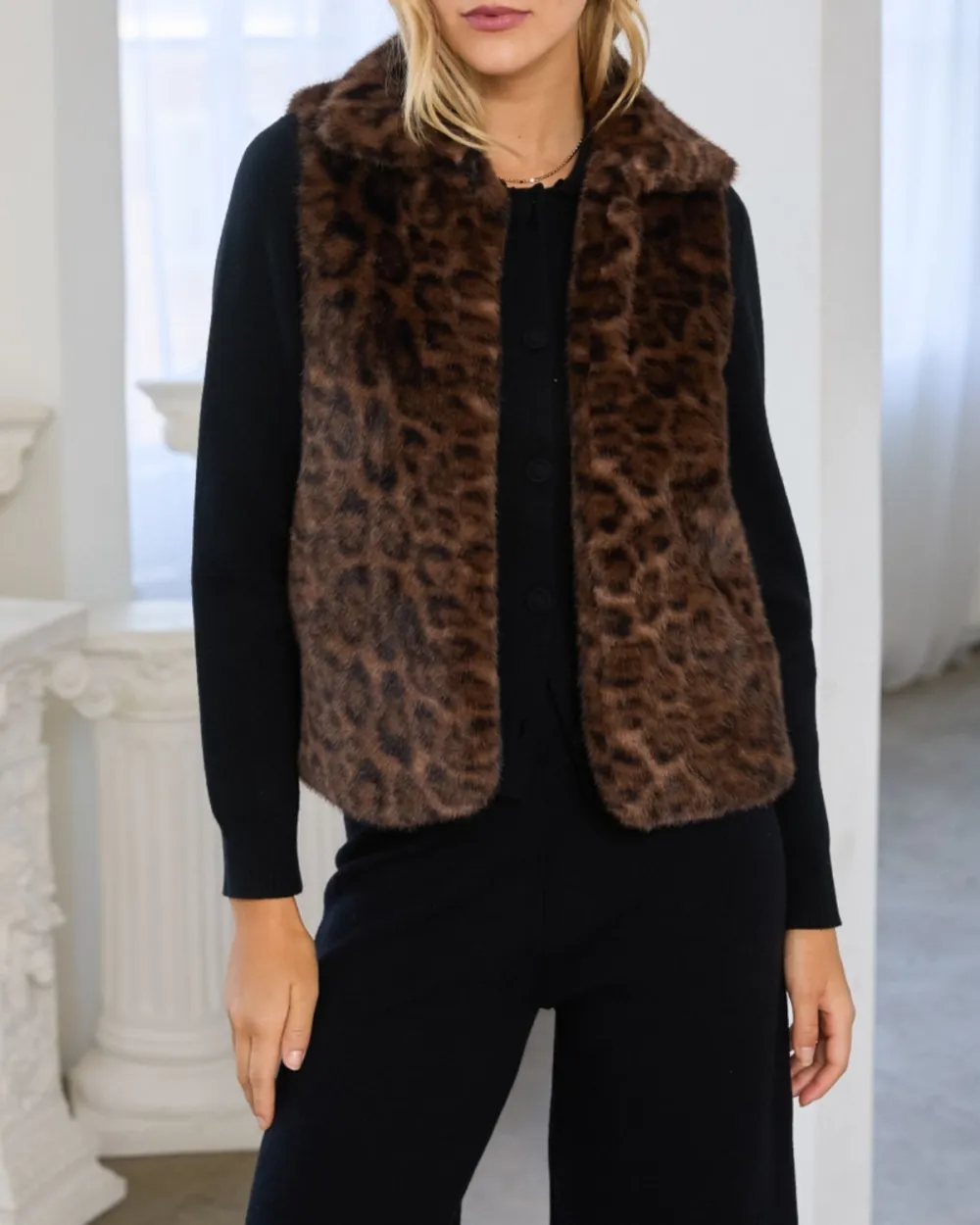 Leopard Faux Fur Vest