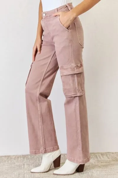 Elastic Waist Polished Denim Jeans