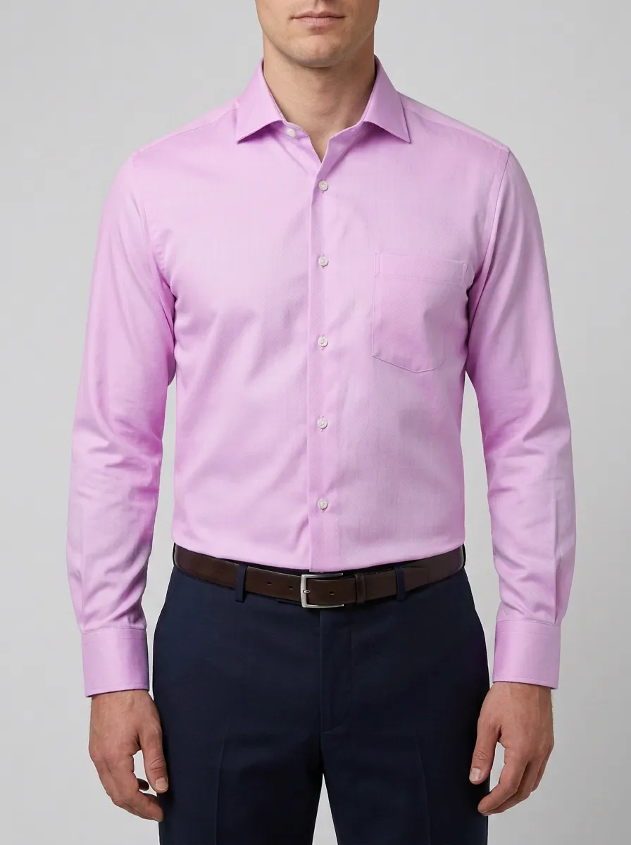 Men's Refined Long Sleeve Solid Dress Shirt