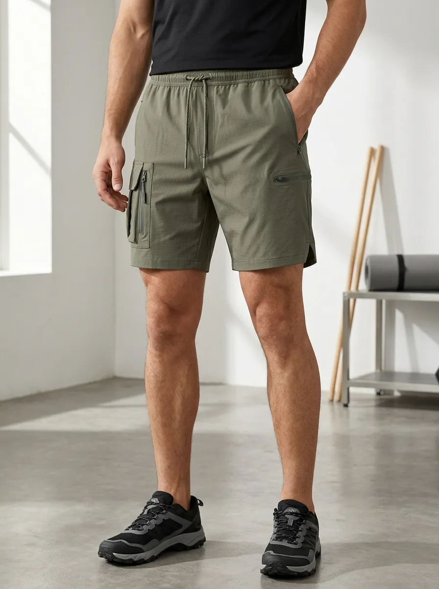 Men's Utility Cargo Shorts Drawstring