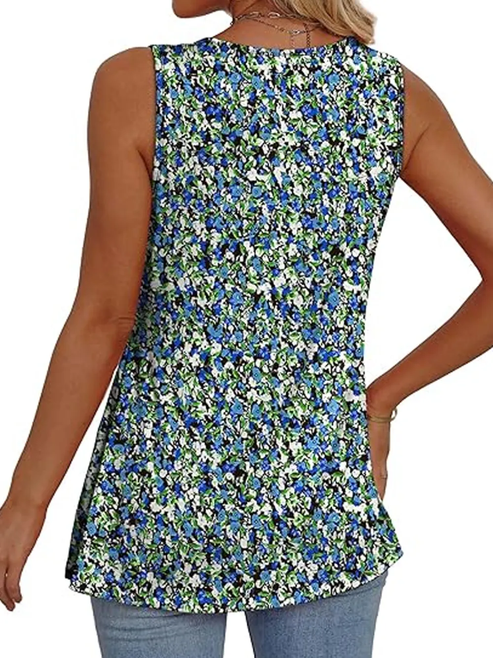 Womens Tank Tops 2025 Flowy Peplum Tops For Women Dressy Sleeveless V Neck Babydoll Tank Tops